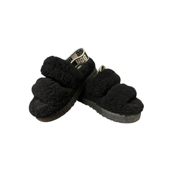 UGG Australia Women Fluff Yeah Slide Black Sandals US Size 9 - Picture 3 of 6
